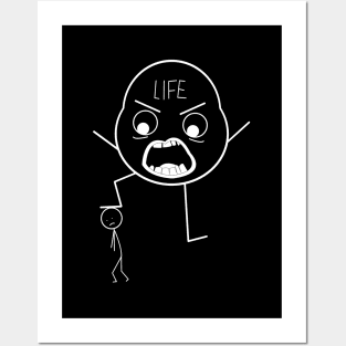 Guy with bad life - stick figures Posters and Art